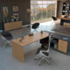 Mesa-despacho-CH-Cool-1 con mueble ala auxiliar y buck de 3 cajones incorporado