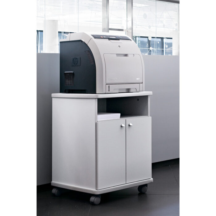 Mesa para fotocopiadora modelo copiant 40 con hueco para folios y puertas con estante interior