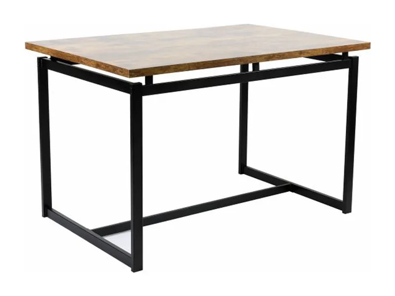 Mesa Odin de 120 × 80 cm con tablero de madera y estructura de acero negro